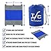 Beach Blanket / Picnic Blanket / Outdoor Blanket - Extra Large 7x 9 Lightweight and Compact with Attached Sand Anchors and Stake Down Loops (Royal Blue / Gray)