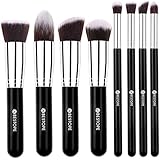 [Updated Version] BESTOPE Makeup Brushes Premium Cosmetics Brush Set Synthetic Kabuki Makeup Brush, Foundation, Blending Blush, Eyeliner, Face Powder Brush Kit(8PCs, Black Sliver)
