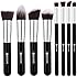 [Updated Version] BESTOPE Makeup Brushes Premium Cosmetics Brush Set Synthetic Kabuki Makeup Brush, Foundation, Blending Blush, Eyeliner, Face Powder Brush Kit(8PCs, Black Sliver)