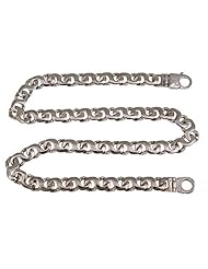 925 Sterling Silver Handmade Link Chain Rhodium Plated 24" 10.9mm 139g