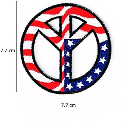 Freedom USA Flag Peace Corps Sign Symbol Anti-war Hippie Retro Biker Embroidered Iron-on Patch