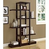 Monarch Specialties Cappuccino Finish Open Concept Display Etagere