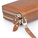 Jack&Chris Women's Long Wallet Leather Clutch Large Zipper Purse for iphone 7, WBXH050 (Brown)