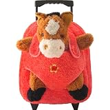 New! Sweet Kid's Plush Animal Horse Rolling Backpack