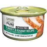 CANIDAE Grain Free Pure Turkey and Rabbit Recipe Canned Cat Food, 3-Ounce, 12-Pack