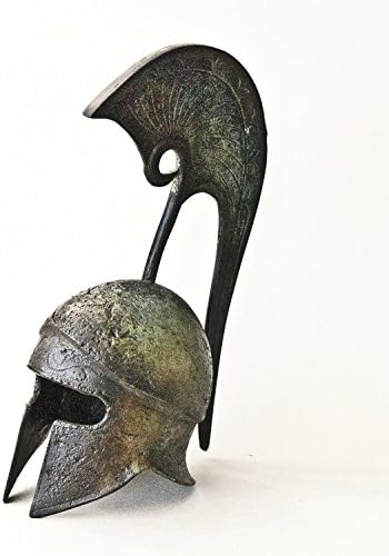 Ancient Greek Helmet, Bronze Crest Helmet, Ancient Athenian Military Helmet, Bronze Metal Sculpture, Collectible Art, Museum Quality Art