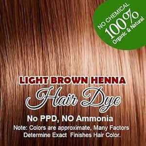 Amazon.com : LIGHT BROWN color Henna hair: 100% Organic and Chemical