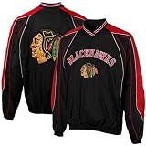 Chicago Blackhawks Black-Red Colorblock Pullover Windshirt (X-Large)