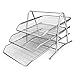 3-Tier Steel Mesh Office Desk Tray, (11 5/8