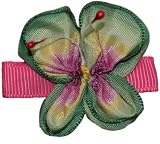 Posies Accessories Butterfly Hair Clippie Garden Rose (Pink) Green