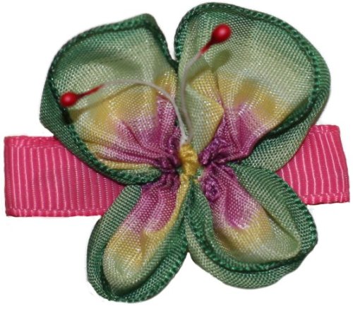 Click here to buy Posies Accessories Butterfly Hair Clippie Garden Rose (Pink) Green.