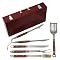 Premium Stainless Steel Barbecue Tool Set with Wood Case
