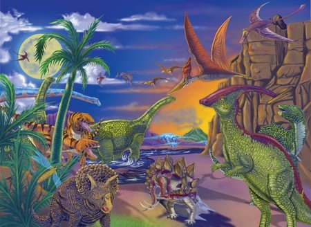Childrens Toyshop  Toys : Melissa & Doug 0060 pc Land of Dinosaurs Cardboard Jigsaw