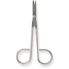 Nickel Coated Steel Non Sterile Disposable Sharp Blunt Scissor, 4-1/2" Length, For Single Use (Pack of 100)