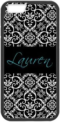 Monogram Damask Pattern Vs Turquoise Initials Plastic Case For IPHONE 7 PLUS