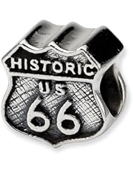 .925 Sterling Silver Route 66 Bead
