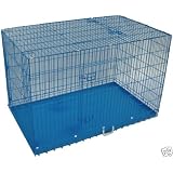 48 Blue Three Doors Folding Dog Pet Bed House Folding Metal Crate Cage Kennel with Metal... by BestPet