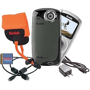 Kodak PlaySport Zx3 HD Waterproof Pocket Video Camera Bundle (Grey)