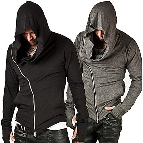 Fashion Men Unbeatable Arm Warmer Diagonal Zip Mens Assassin Creed Hoodie One Size