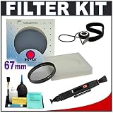 B+W Digital 67mm Circular PL Polarizer MRC Lens Filter + Accessory Kit for Canon, Nikon, Sony, Olympus & Pentax Lenses
