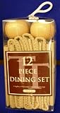 Table Top 12 Piece Quality Dining Set BEIGE - table mats napkins napkin rings