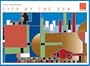 Pomegranate Frank Lloyd Wright/City By The Sea Standard Boxed Note Card Set (Pack of 2)