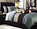 Gabriella Slate/Brown 230T Queen 11 Piece Bed In A Bag