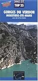 Carte de randonn�e : Gorges du Verdon - Moustiers