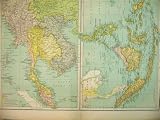 Borneo Dayak's-related products item: 1910 MAP INDIA SIAM ANDAMAN ISLANDS BORNEO PHILIPPINE
