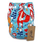 iZiv新生児1厚いおむつ付きオーガニック幼児防水/調整/再利用可能/洗えるポケット布おむつのフィット赤ちゃん0.5-3歳(ブルー)