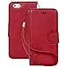 iPhone 6s Plus Wallet Case,iPhone 6 Plus Wallet Case,ACO-UINT Premium Retro Embossed Flower Wallet Leather Case,Folio Book Cover Strap Case with Card Slots for iPhone 6/6s Plus[Wine red]