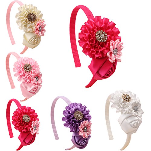 ROEWELL® Hair Ribbon Bow Hair Clip Headbands for Baby&Girl (5 Pack)