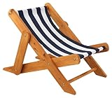 Outdoor Sling Chair w/ navy stripe fabric