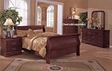 4pcs Eastern King Size Bedroom Set - Cherry Brown Finish
