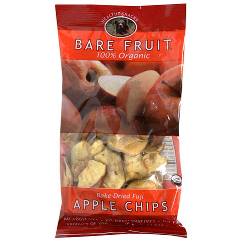Bare Fruit Organic Dried Fuji Apple Chips, 2.6-Ounce Pouches (Pack of 24)