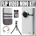 Pure Digital Flip Video Mino 2GB 60 Minute Flash Memory Digital Camcorder White + Accessory Kit
