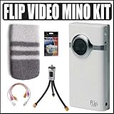 Pure Digital Flip Video Mino 2GB 60 Minute Flash Memory Digital Camcorder White + Accessory Kit