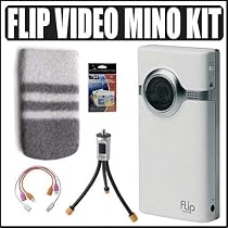 Pure Digital Flip Video Mino 2GB 60 Minute Flash Memory Digital Camcorder White + Accessory Kit