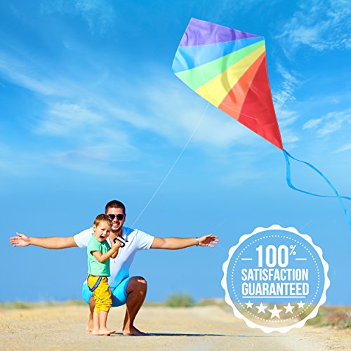 Huge-Rainbow-Kite-For-Kids-One-Of-The-Best-Selling-Toys-For-Outdoor-Games-Activities-Good-Plan-For-Memorable-Summer-Fun-This-Magic-Kit-Comes-With-Lifetime-Warranty-Money-Back-Guarantee