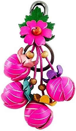 Meedy Flower Keychain leather handmade (handmade) constructed from leather quality premium. (Pink)