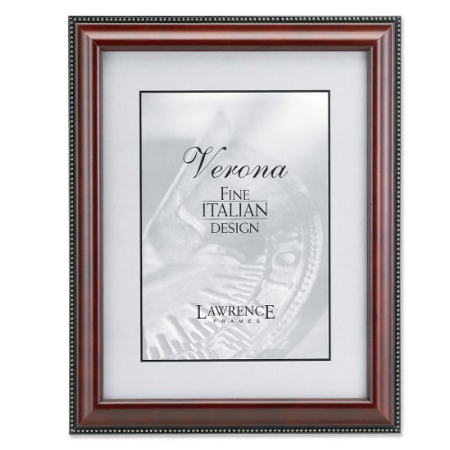 Lawrence Frames Walnut Wood 4x6 Picture Frame - Gold Bead Design