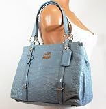 NEW AUTHENTIC COACH MIA EMBOSSED CROCODILE CARRYALL (Chambray/Silver) Reviews NEW AUTHENTIC COACH MIA EMBOSSED CROCODILE CARRYALL (Chambray/Silver) Reviews