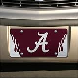 Alabama Crimson Tide Crimson Mirrored Flame License Plate