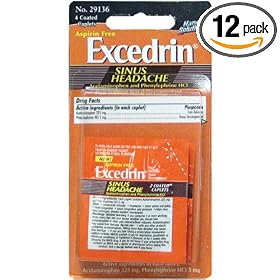 Handy Solutions Excedrin Sinus Headache No.29136,4 caps Packages (Pack of 12)