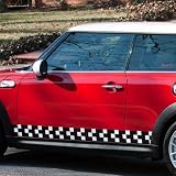 Mini Cooper Checkered Flag Side Stripes Decals by FireStorm