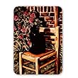 Black Cat on a Chair, 1983 by Liz Wright - Mouse Mat Art247 Highest Quality Natural Rubber Mouse Mats - Mouse Mat