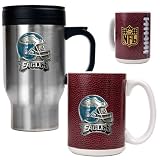 Philadelphia Eagles NFL Travel Mug & Gameball Ceramic Mug Set - Helmet logo