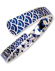 Versil Sterling Silver Blue Resin Cuff Bracelet
