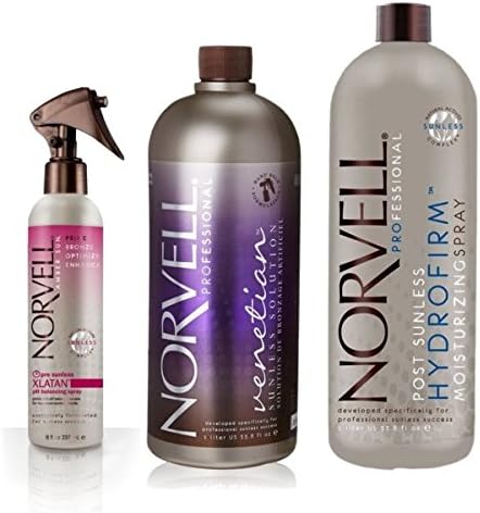 Norvell Steps 1, 2, &amp; 3 Bundle with Xlatan Balancing Spray, Venetian Subless Solution, and Hydrofirm Moisturing Spray