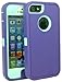Brand New Iphone 5 5S Body Armor Defender - Comparable to Otterbox Defender + 1pc 3ft Data Cable (Purple on Teal Blue)
